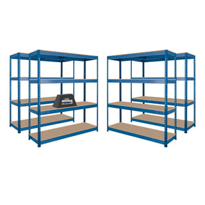 4x SX400 Industrial Shelving - 1677mm High - 400kg - Chipboard - Blue