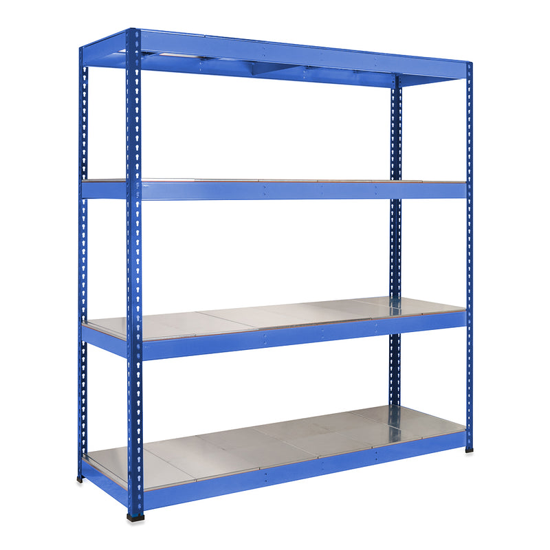 5x SX400 Industrial Shelving - 2440mm High - 400kg - Steel - Blue