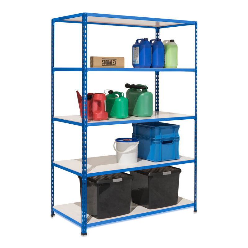 1x SX200 Industrial Shelving - 1830mm High - 200kg - Melamine - Blue