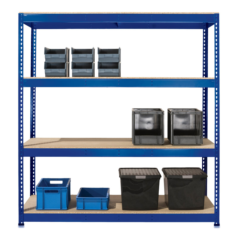 5x SX400 Industrial Shelving - 1677mm High - 400kg - Chipboard - Blue