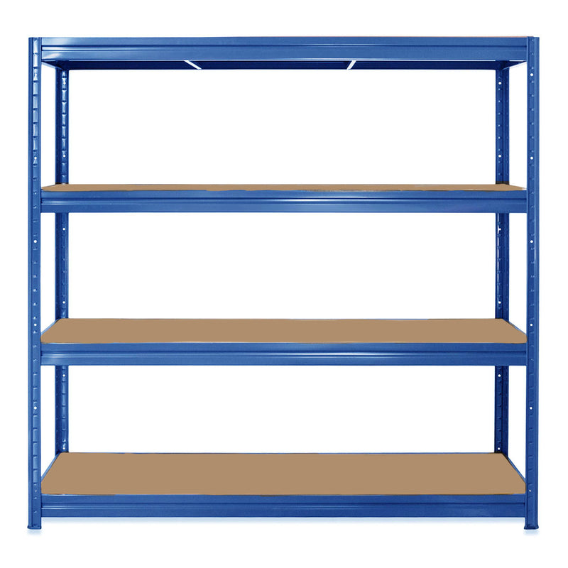 1x HRX Heavy Duty Shelving - 1770mm High - Blue with 8x 62L Wham DIY Plastic Storage Boxes