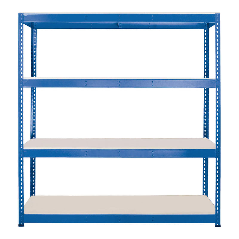 4x SX400 Industrial Shelving - 1980mm High - 400kg - Melamine - Blue