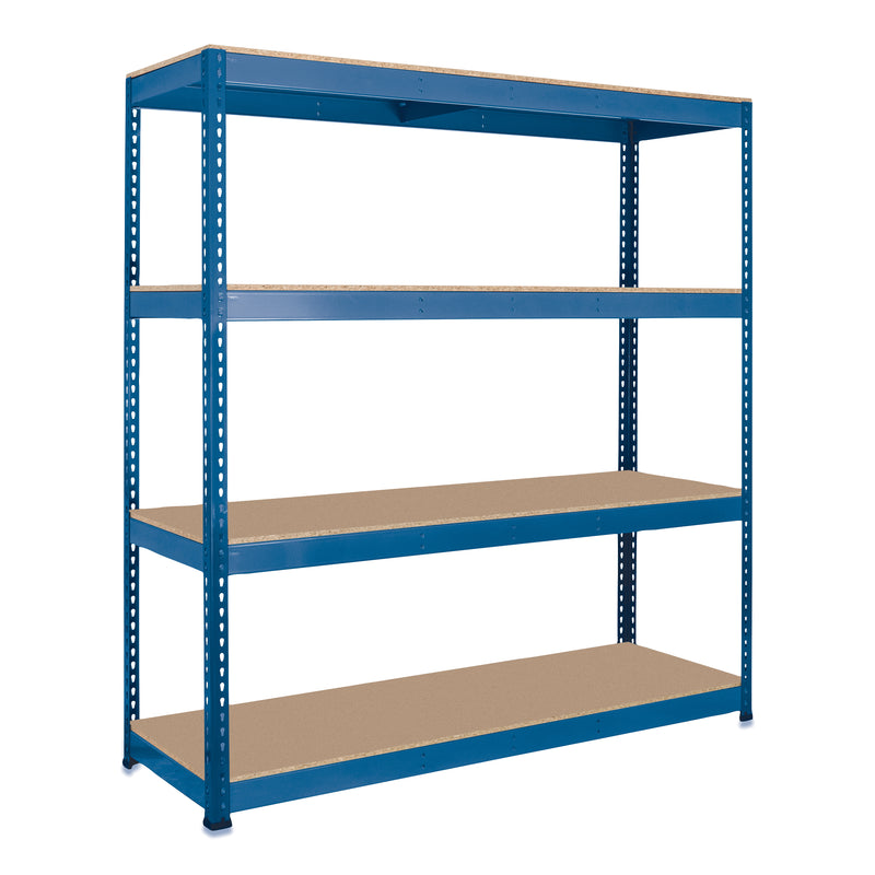 3x SX400 Industrial Shelving - 1980mm High - 400kg - Chipboard - Blue