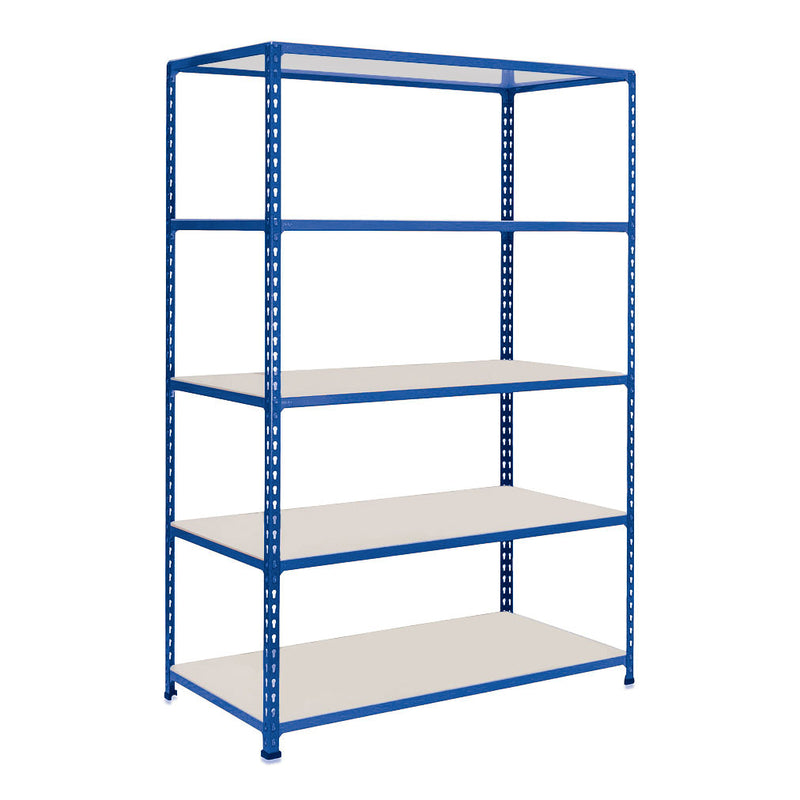 4x SX200 Industrial Shelving - 2440mm High - 200kg - Melamine - Blue