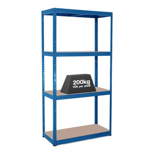 1x VRS Garage Shelving - 1600mm High - 200/280kg - Blue