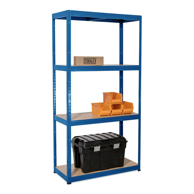 1x VRS Shelving Unit - 1600mm High - Blue with 12x 60L Wham Plastic Storage Boxes