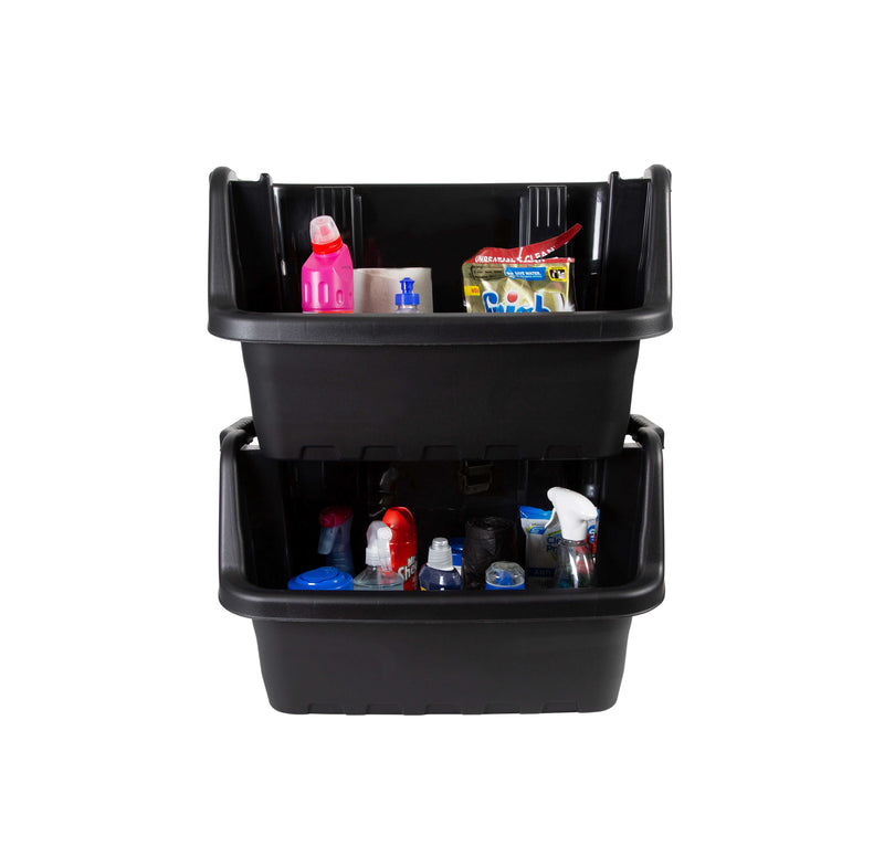 87L Large Strata Heavy Duty Stacking Pick Bins - Black