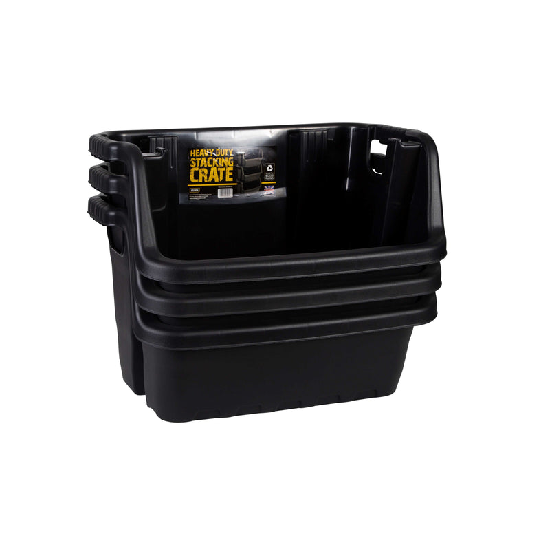 87L Large Strata Heavy Duty Stacking Pick Bins - Black