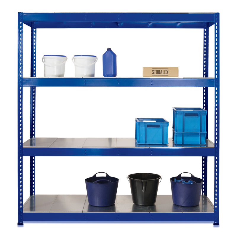 1x SX400 Industrial Shelving - 1980mm High - 400kg - Steel - Blue