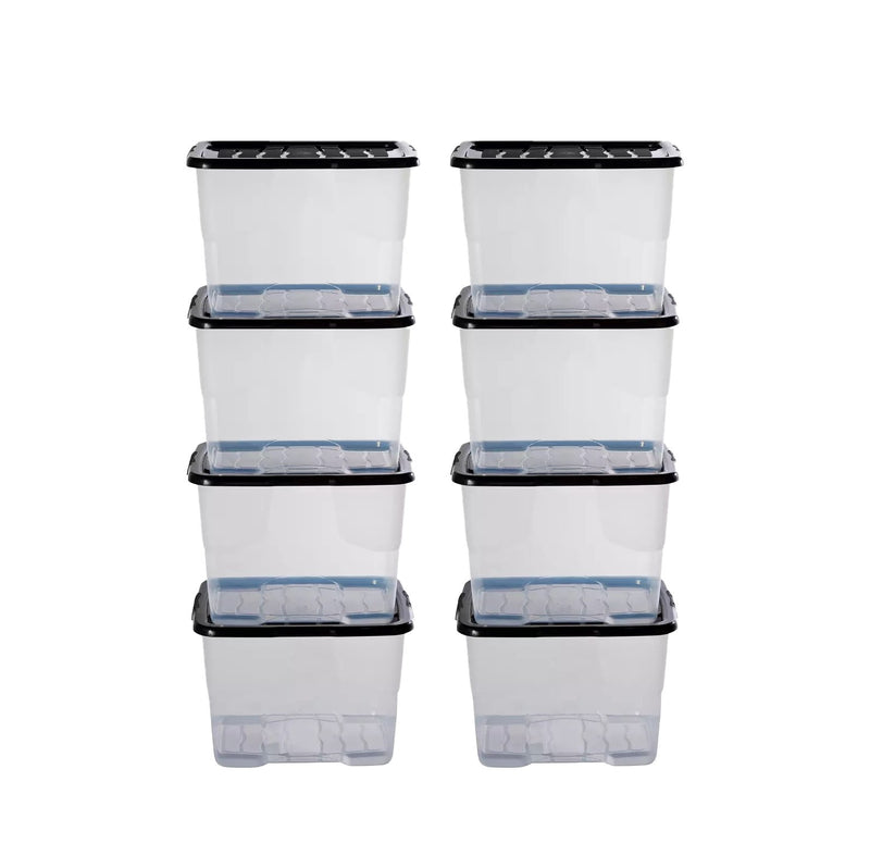 4x VRS Shelving Units - 1800mm High - Blue with 8x 24L Strata Plastic Storage Boxes