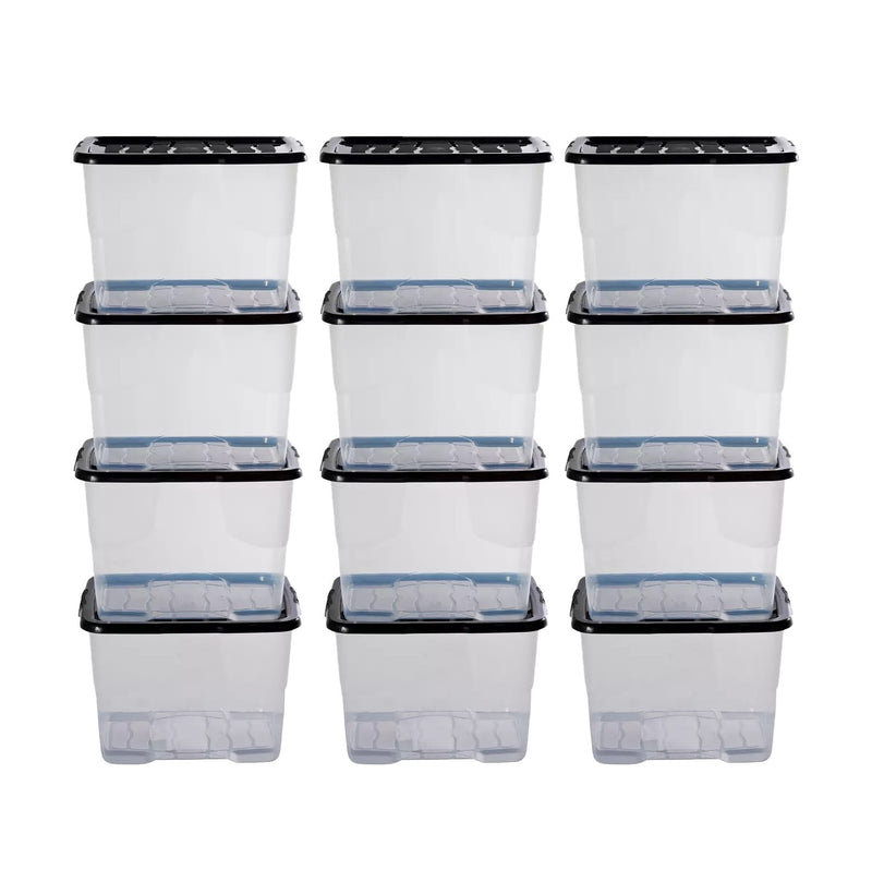 24L Strata Curve Plastic Storage Boxes - Clear