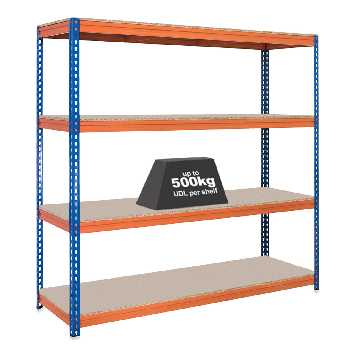 1x Storalex CRW Heavy Duty Garage Shelving 2200mm High 500kg Blue ...